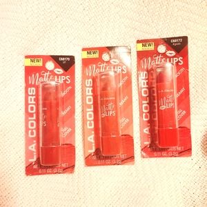 3 pk L.A.COLORS Lipstck • BFF, BEAU, & #GOALS • SMOOTH CREAMY FULL COVER